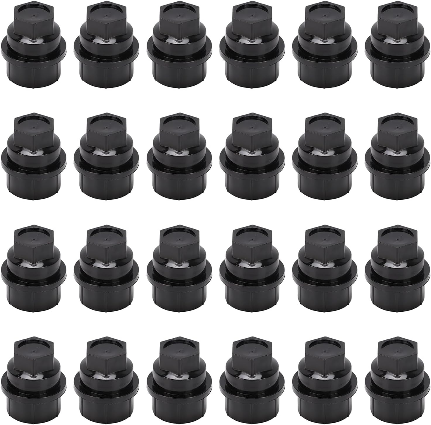 24pcs Wheel Lug Nut Covers, Replacement for 1500 2500 3500, Lug Nut Caps for Chevy CK Series Pickup, Black Plastic Hub Covers 15646250