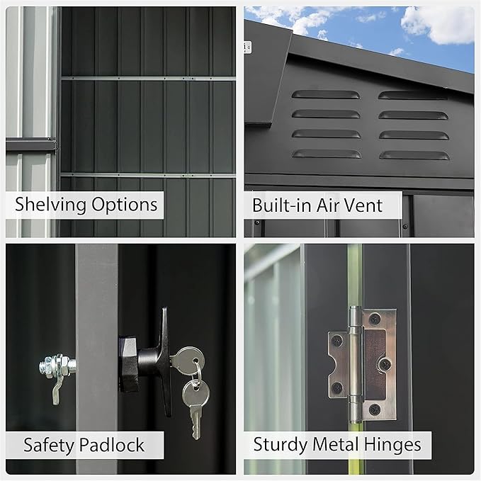 IKERY Galvanized Steel Storage Shed - Image 4