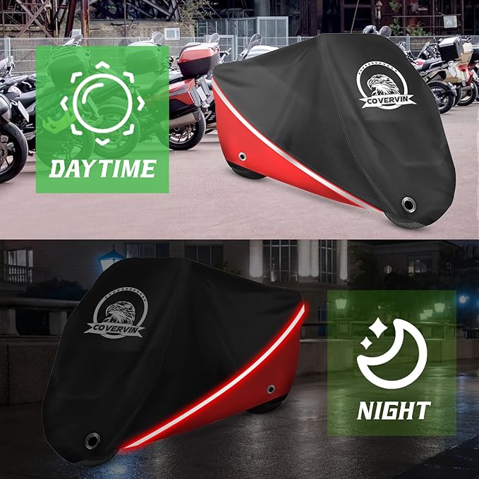 COVERVIN Motorcycle Cover, All Weather Outdoor Waterproof Night Protection - Image 8