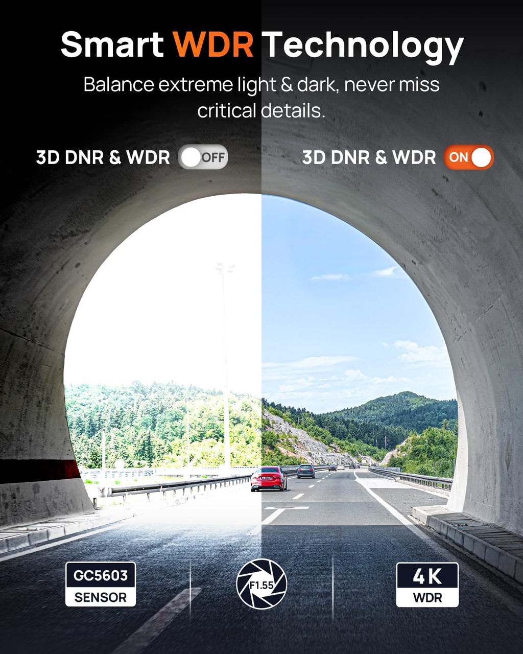 70mai m310 plus 4k dash cam front with, view 9