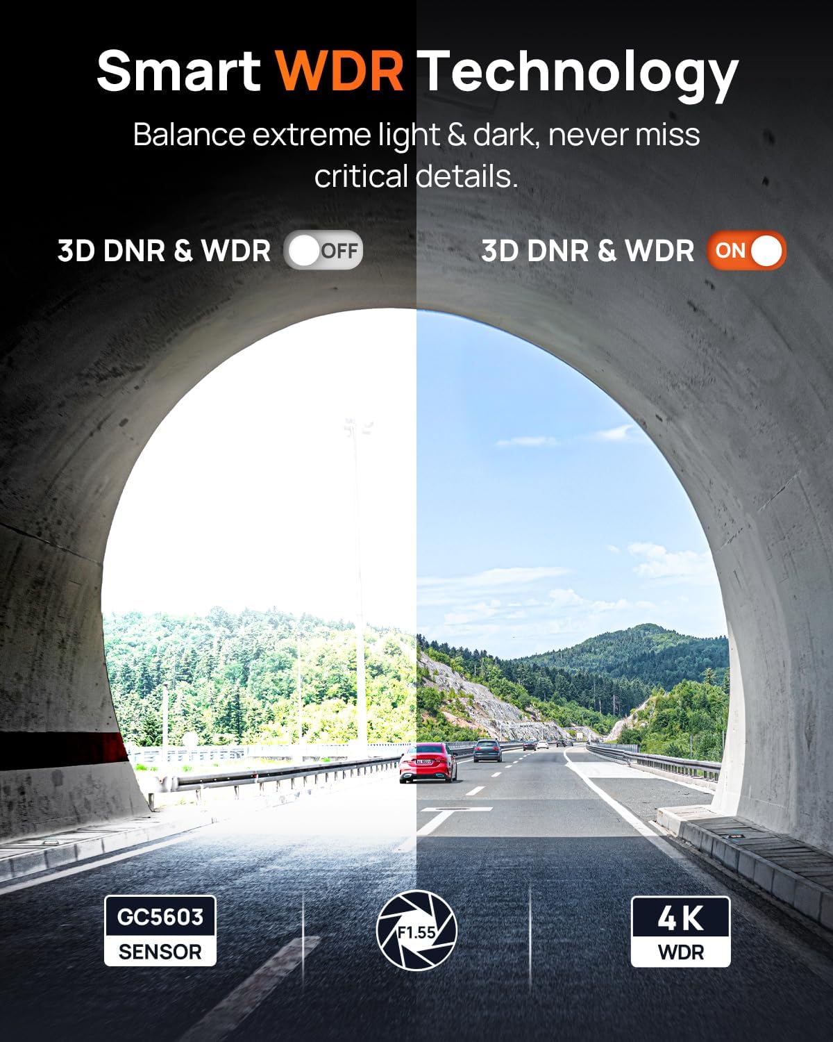 70mai m310 plus 4k dash cam front with, view 9