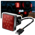 12V Trailer Hitch Light,Square 2" Receiver Tow Hitch Light with 4-pin Adapter & 15 LED Beads for Warning Purposes,Waterproof & High Brightness Red Trailer Hitches Brake Lights