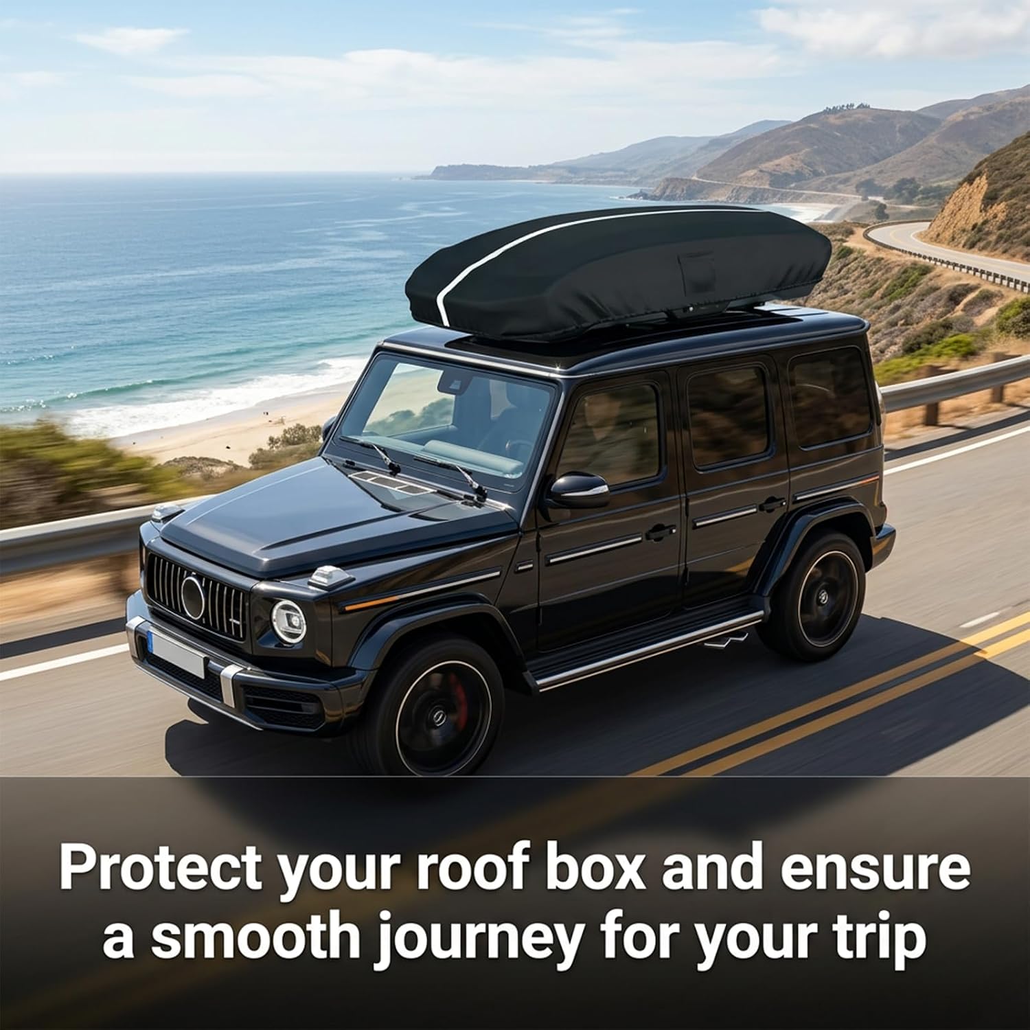 Roof Cargo Box Cover, 69 x 35 x 17 Inches, Compatible with Thule, Perflex and Yakima Roof Cargo Boxes, 900D Oxford Waterproof Rooftop Cargo Carrier Cover, UV, Dust and Scratch Protection