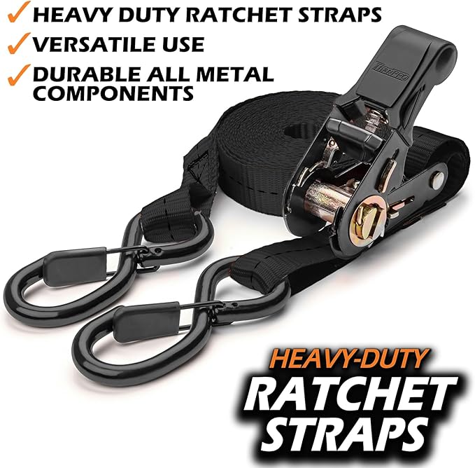 TitanPro Heavy Duty Ratchet Straps 4-Pack - Image 6