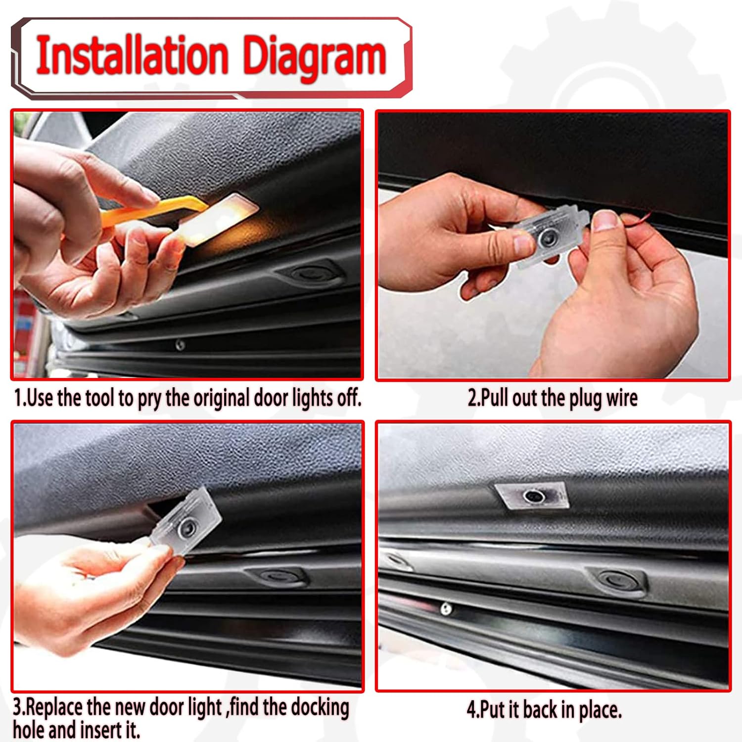 Never Fade Car LED Door Logo Projector Ghost Shadow Light, For RLX/MDX/ZDX/TLX/TL/RDX Series Accessories Door Light Logo LED Laser Car Courtesy Step Light HD (A-Spec)