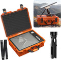 DAIERTEK Starlink Mini Case Travel with Tripod, Orange | Hard Case, Precision Cut Foam, Waterproof, Portable, For Camp
