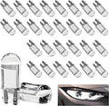 30 PCS 194 Car LED Light Bulbs, 12V 6000K High Brightness Wedge Light T10 168 2825 W5W COB LED Bulb, Error Free Vehicle Interior Bulbs for Dome License Plate Dashboard Lights (White)