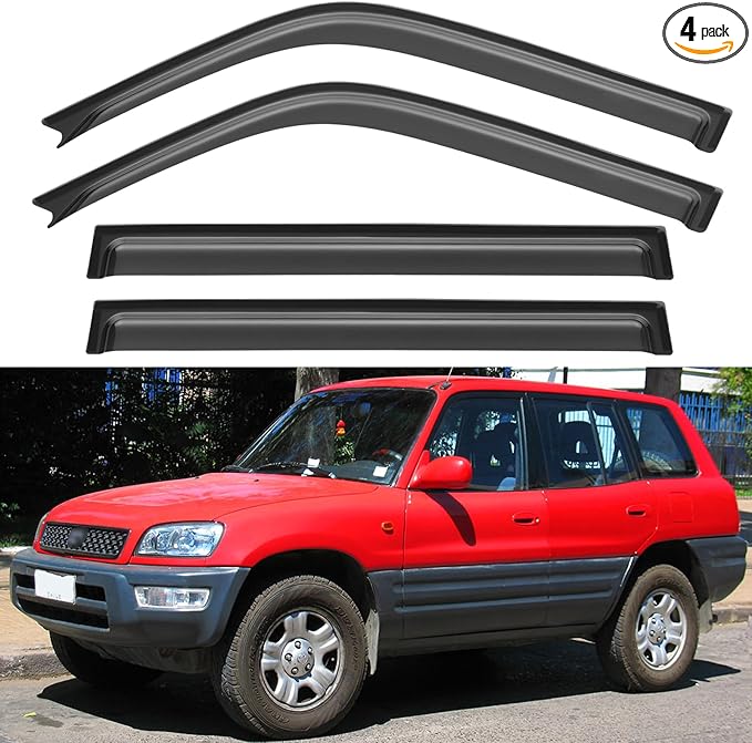 Window Visors Rain Guards for 1996 1997 1998 1999 2000 Toyota RAV4, Out-Channel by YQAUTEC