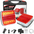 NeaLia Wireless Trailer Lights Magnetic, USB-C Rechargeable LED Tail Light for Towing, IP67 Waterproof Tow Lights Kit with Retroreflectors for Trucks, Caravan, RV, Portable Turn Signals Running Brake