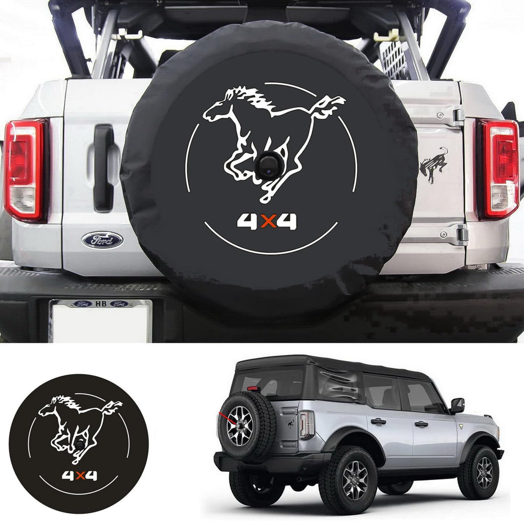 Galloper 4X4 for 2021-2026 Ford Bronco Spare Tire Cover with Backup Camera Hole, Wheel Cover Protector, L-XL-XXL fit Base, Big Bend, Black Diamond, Outer Banks 2/4 Doors (L: 265/50R20, 255/70R17)