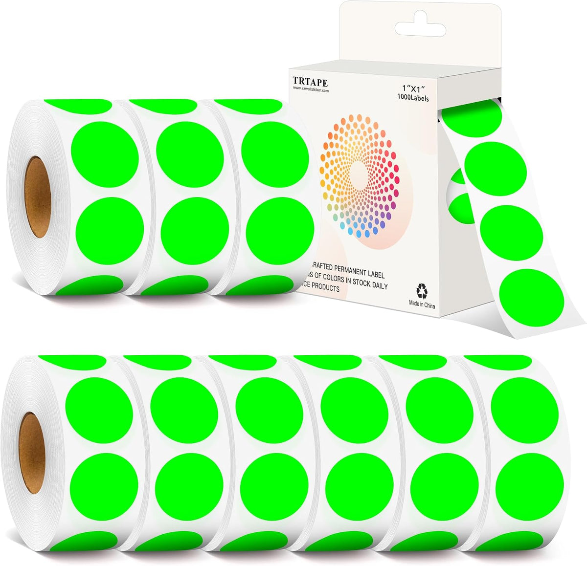 1 inch round sticker dot stickers, 10000 dot, main product view