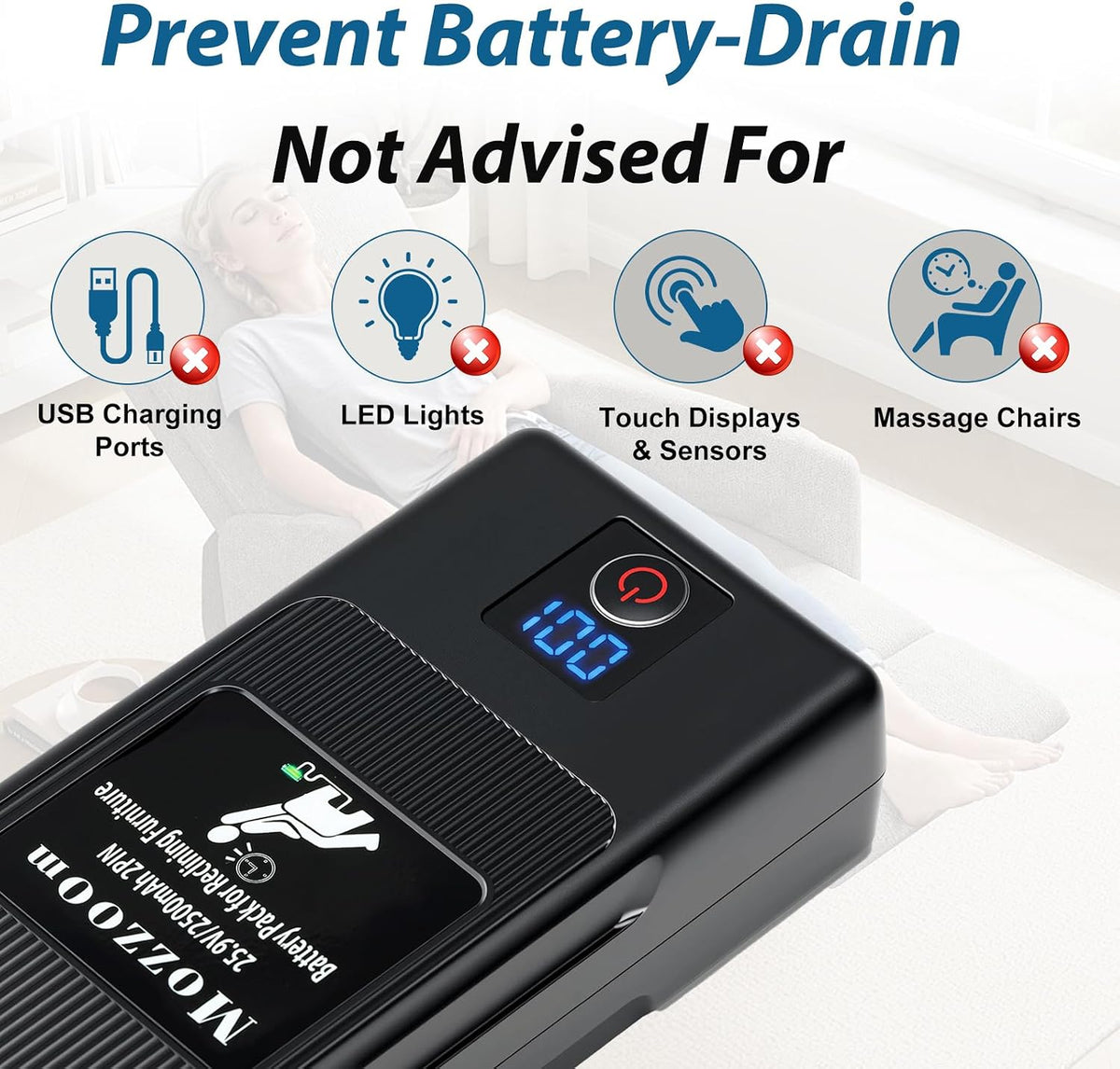 battery pack for reclining furniture,recliner battery packs fits showing dimensions
