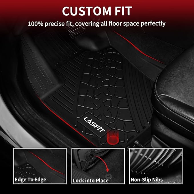 LASFIT Floor Mats for Jeep Compass 2017-2025 All Weather TPE Custom Fit Car - Image 3