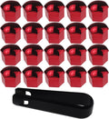 20 Pcs Wheel Lug Nut Covers, 19mm Universal Anti-Rust Car Tire Nut Caps, Hexagonal Plastic Tire Bolt Caps with Removal Tool (Red)
