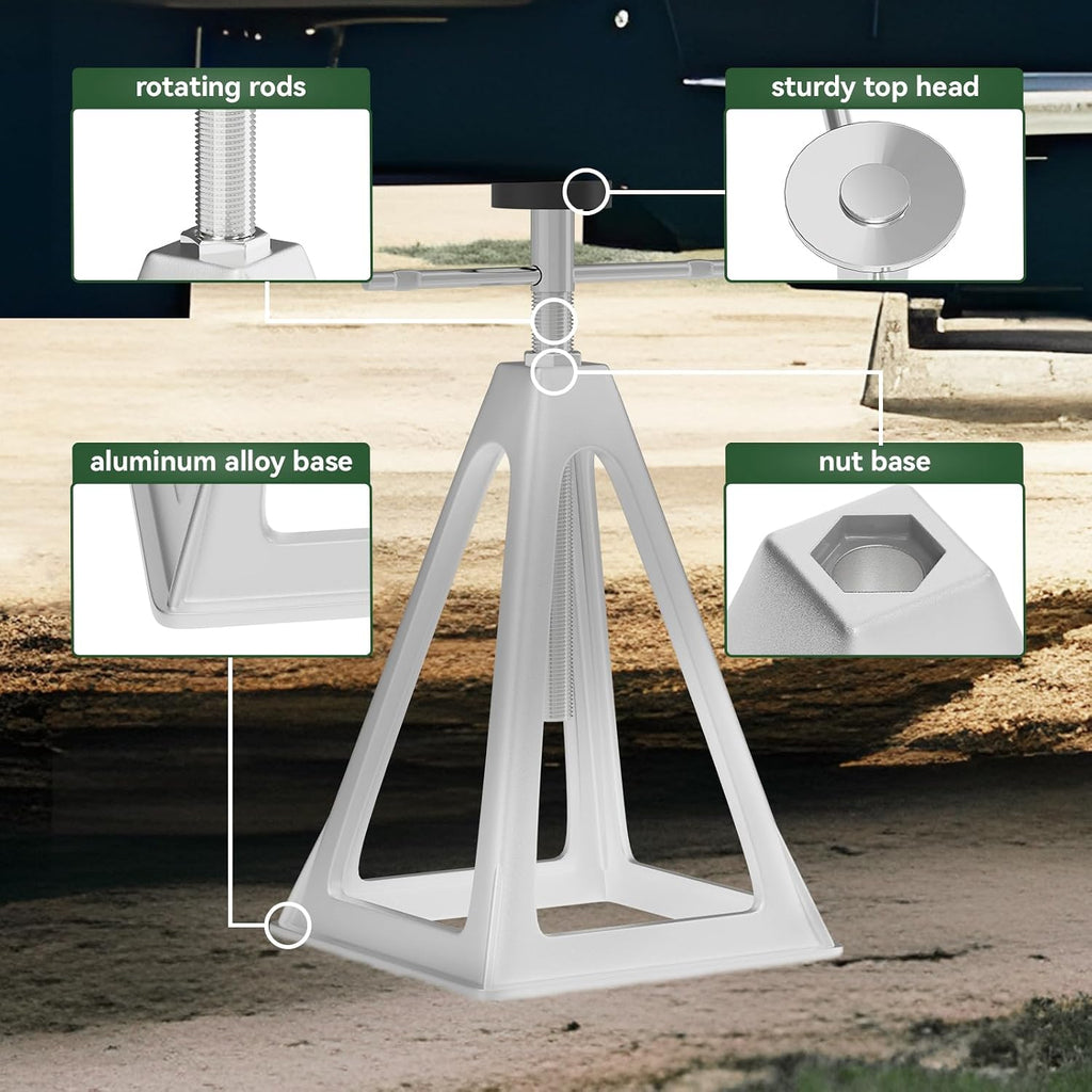 RVGUARD RV Stack Jacks 4 Pack, Aluminum Stabilizer Jacks for RV Trailer Camper, Single Support Up to 6000 Lbs, Adjustable from 11" to 17"