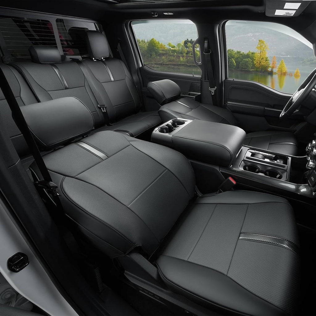 for ford f150 seat covers 2015-2023 2024 2025 showing dimensions