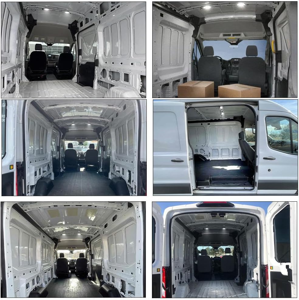 LED Interior Cabin Courtesy Cargo Load Space Area Dome Light for 2014+ Ford Transit 150/250/350/350 HD Cargo Van Transit Connect LED Rear Truck Bed Cargo Light with Harness Wiring