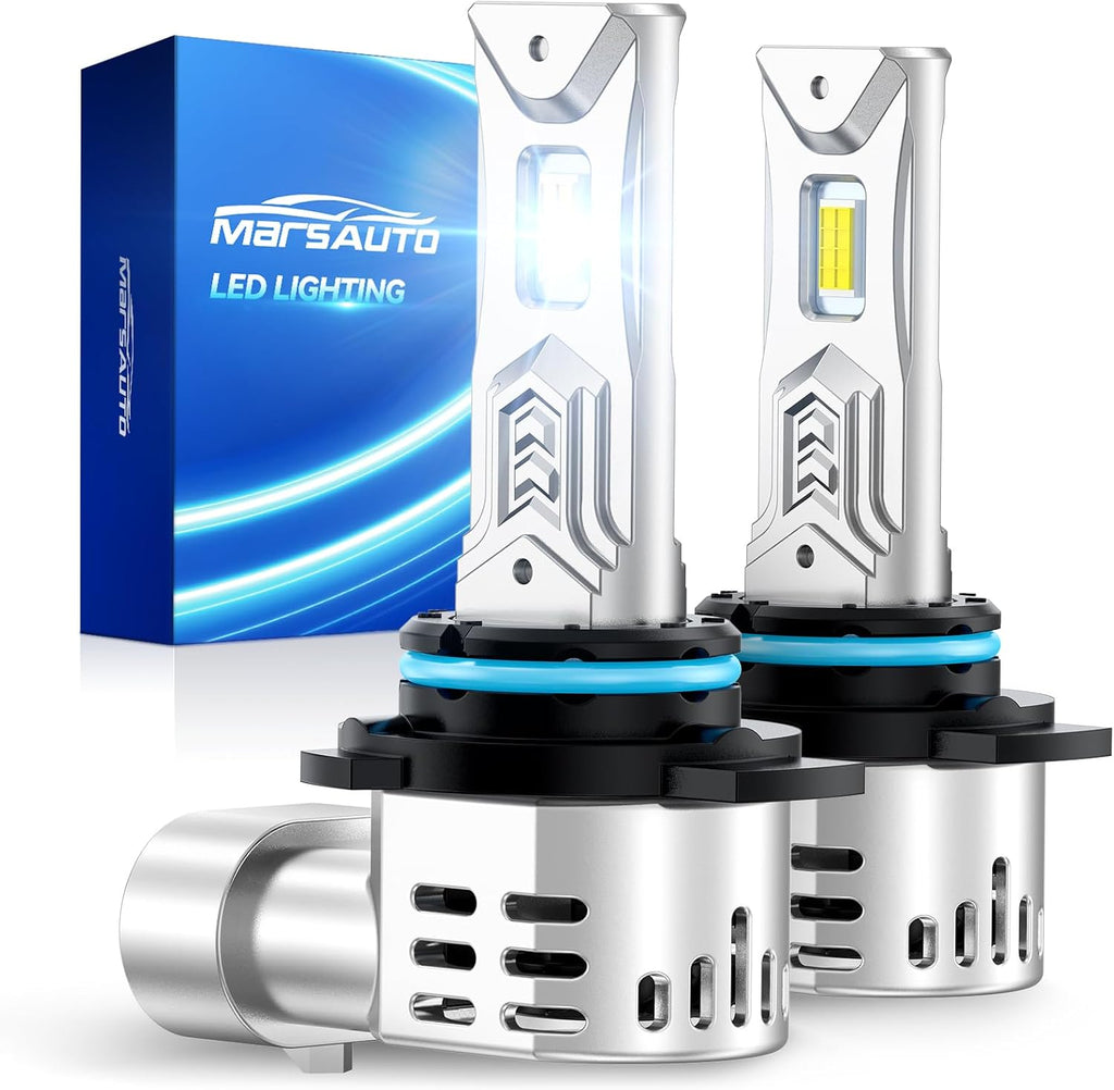Marsauto 9012 Light Bulbs, Fanless IP68 Fog Light - 2 Pack | HIR2 sockets, 1:1 mini size no adapter, fits truck SUV, all-weather IP68, 3-min DIY install