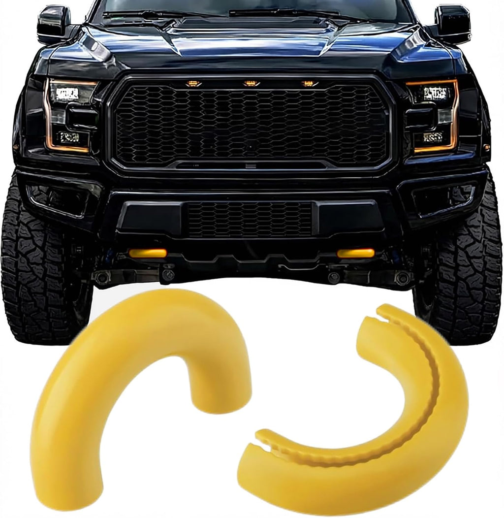 Tow Hook Cover for 2004-2026 Ford F-150 & 2021-2026 Bronco Base/Big Bend/Outer Banks, Compatible with 2017-2021 Toyota Tundra, F150 Accessories, Silicone Tow Hook Covers, Yellow (2 Pack)