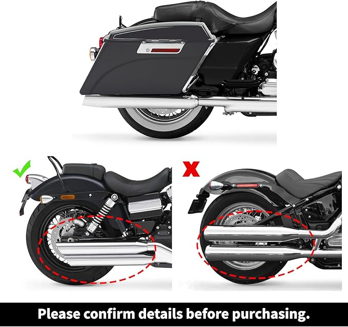 XFMT Motorcycle Saddlebags Matte Black Hard Saddle Bags Trunk - Image 6