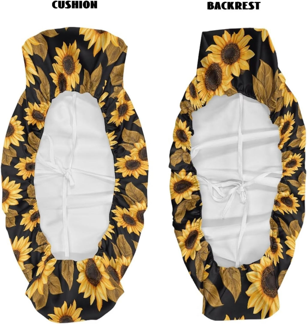 SEANATIVE Sunflowers UTV Bench Seat Cover Set Anti-Scratch Full Protection 4 Wheeler Accessories Compatible with Kawasaki Mule 3000 3010 3020 4000 4010 2001-2023 2025