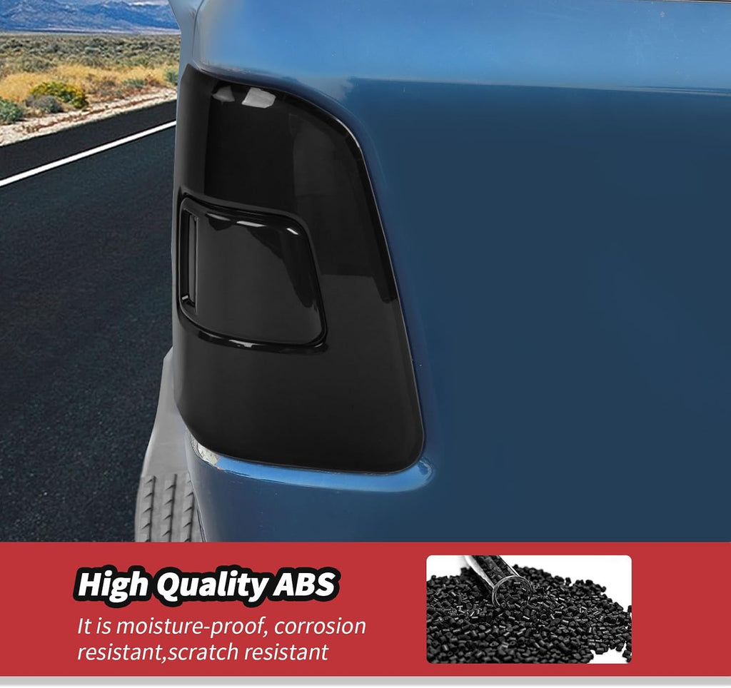JeCar Smoked Tail Light Cover Trim Guards for 2019-2024+ Dodge Ram