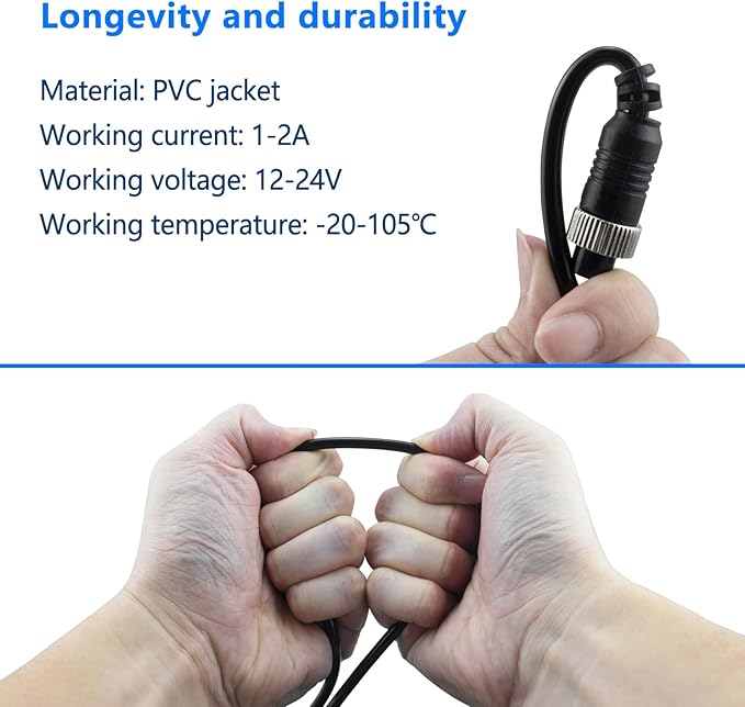 50FT Car 4-Pin Aviation Video Extension Cable，15m Car Video Extension Cable - Image 3