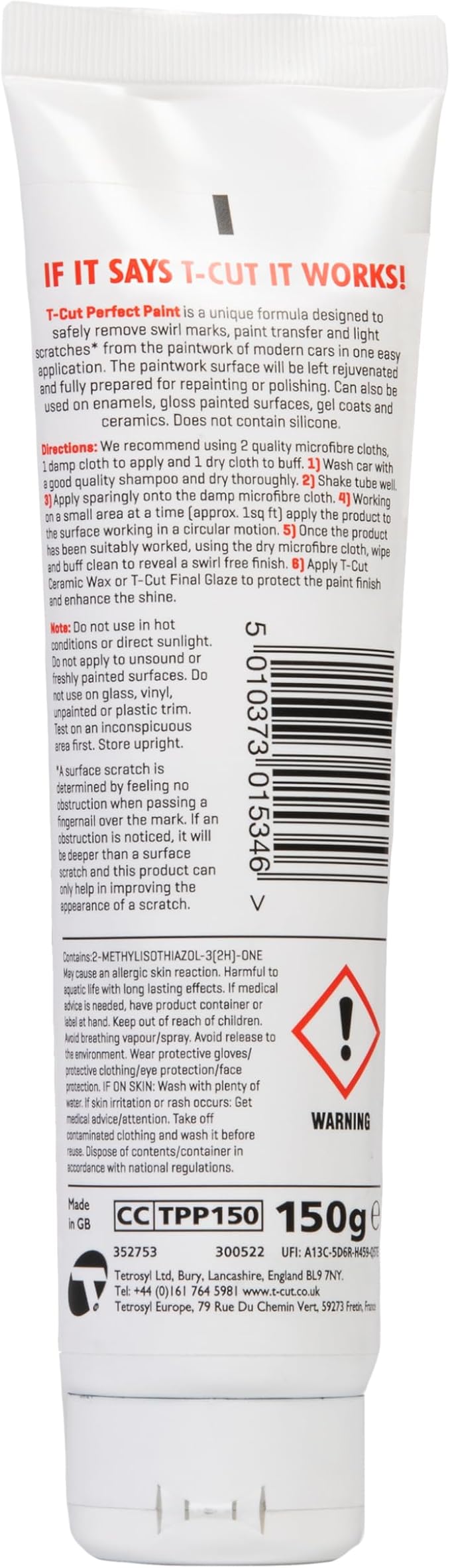 T-Cut Rapid Scratch Remover Paintwork Car Polish 5.3 Oz - Image 2