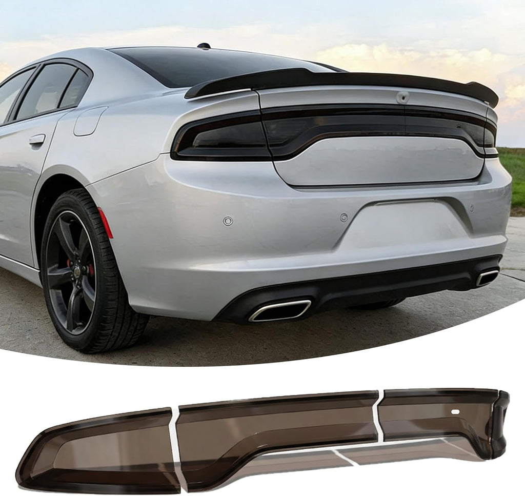 Tail Light Covers Guards Fit for Dodge Charger GT SRT SXT SE R/T Scat Pack 2015-2024, Smoked Black Rear Light Protective Cover Guards Trim Set Exterior Accessories