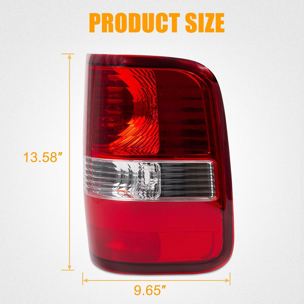 RANSOTO Right Tail Light Compatible with 2004 2005 2006 2007 2008 Ford F150 F-150 Replace FO2801182, 5L3Z-13404-CA, 6L3Z-13404-BA Rear Brake Light (Passenger Side)
