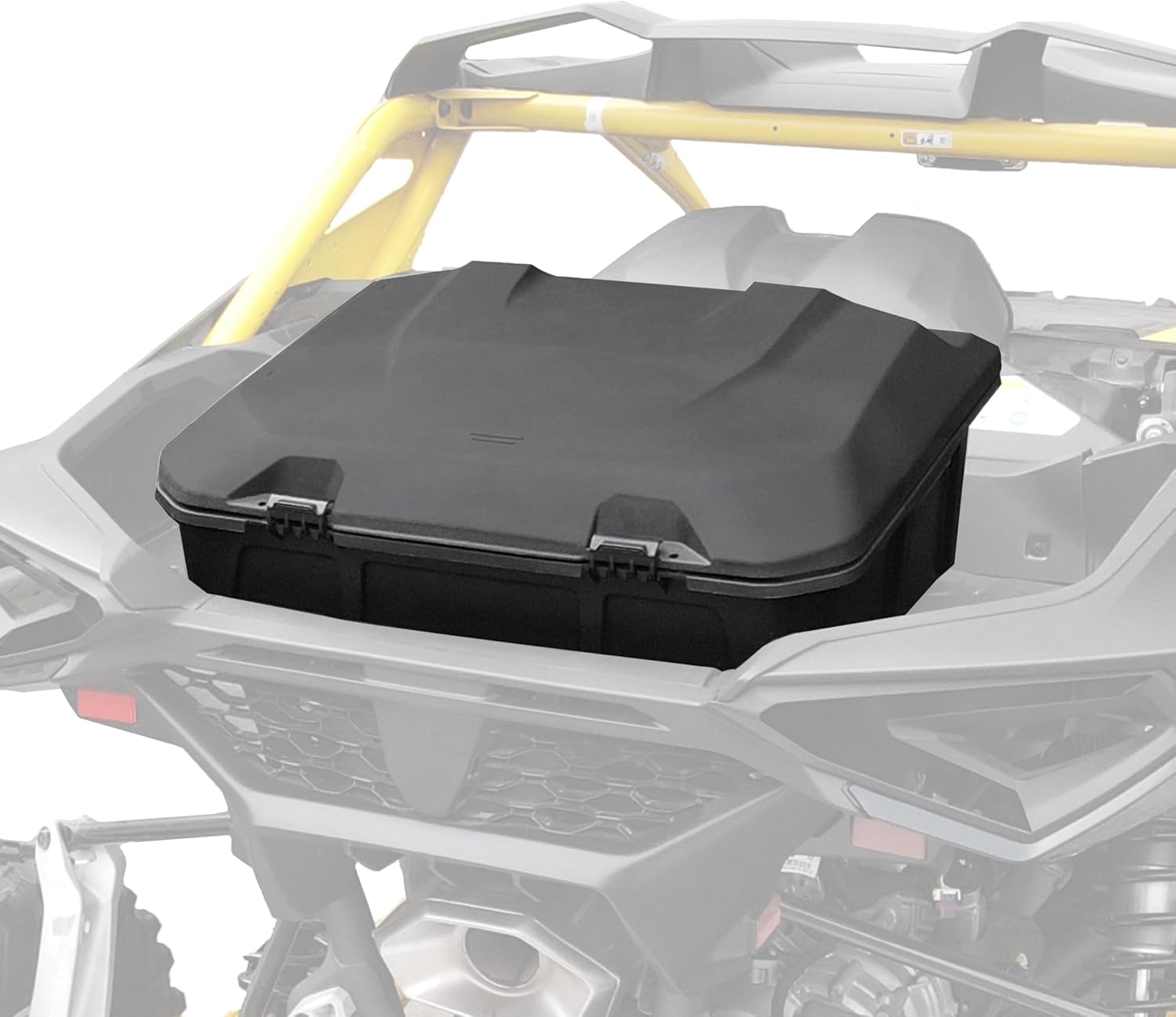 Rear Storage Cargo Box for Can Am Maverick R MAX 2024-2025 Accessories, 96L (25 Gal) Large Rear Trunk Cargo Bed Tools Boxes Bin Replace #715007182