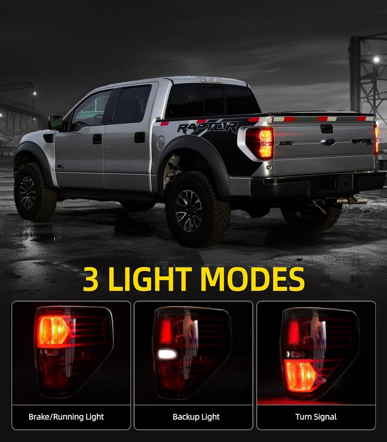 OKLPF Rear Brake Tail Light Compatible With 2009 2010 2011 2012 2013 2014 Ford F150 F-150,Replace Red Taillight Assembly Red Smoked Tail light,Included A Luxurious Box,Driver and Passenger Side