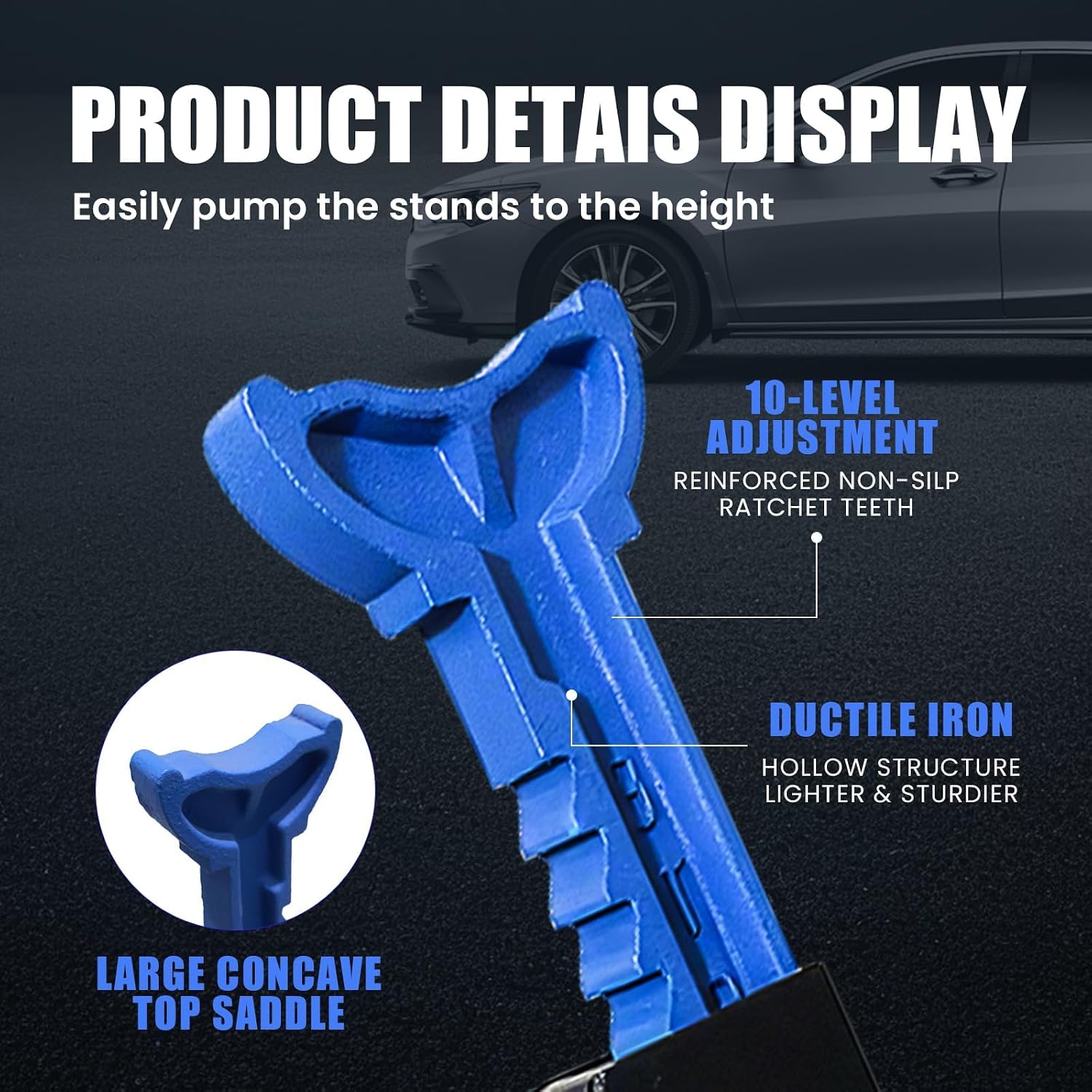 ANTPOWER Car Jack Stands 3 Ton (6,600 lbs) with Double Locking Heavy Duty 11.2"-16.8" Adjustable for Lifting SUV, Pickup Truck Garage 6000 lbs Capacity 1 Pair