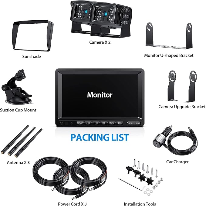 Digital Wireless Backup Camera System Kit, IP69K Waterproof Wireless 2 Rear - Image 6