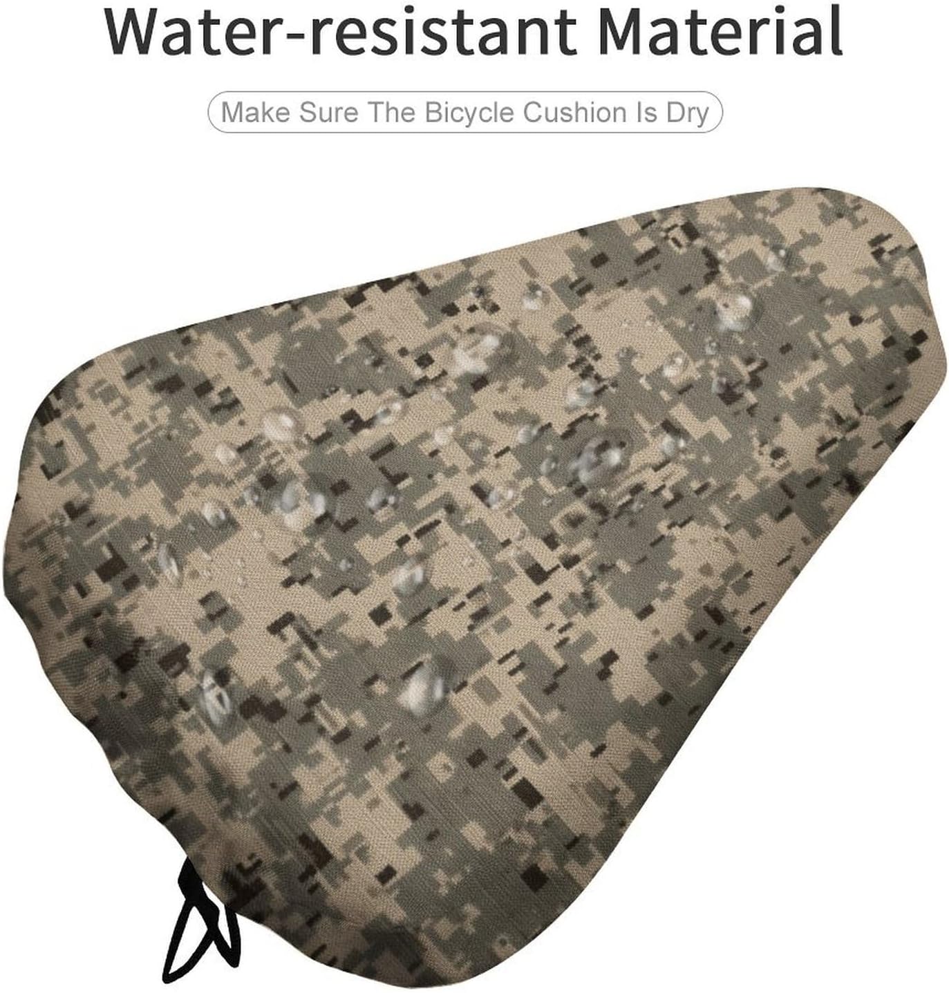 Army Digital Camouflage Waterproof Bike Seat Cover Non Slip Padded Bicycle Saddle Cushion Protector Soft Waterproof Bicycle Saddle Cover Thick Silicone Padded for Mountain Road Bike