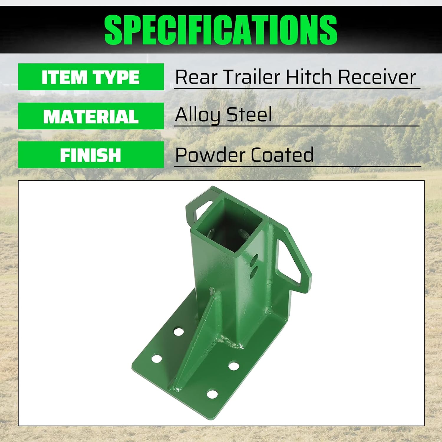 HECASA Rear Trailer Hitch Receiver for John Deere Gator 4x2 6x4 Old Style | with Bolt