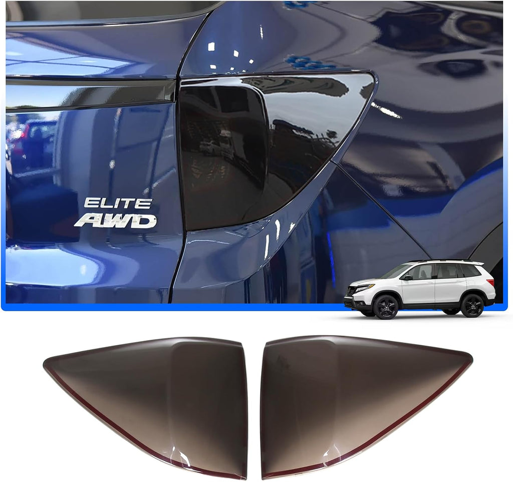 Rear Tail Light Cover Compatible with Honda Passport 2019-2023 Accessories, Blackout Rear Brake Light Guard Bezels, Reverse Tail Lamp Shell Shade Cap, Smoked Taillight Lens Cover Trim, ABS