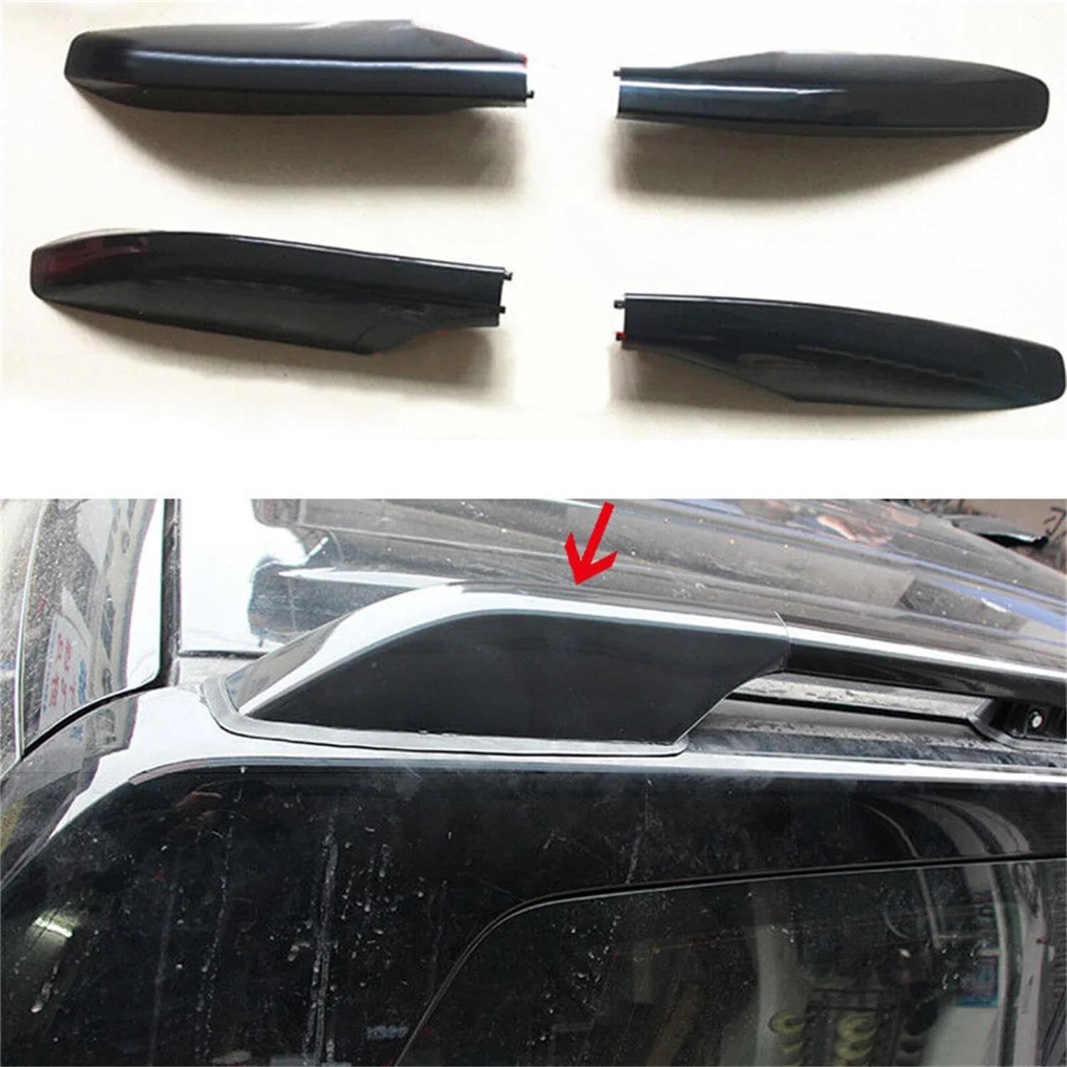 Roof Racks Boxes Car Black Roof Rails Rack End Cap Protection Shell Cover 4pcs for Toyota for Land for Cruiser for Prado FJ120 J120 2003-2009 Car Roof Bars