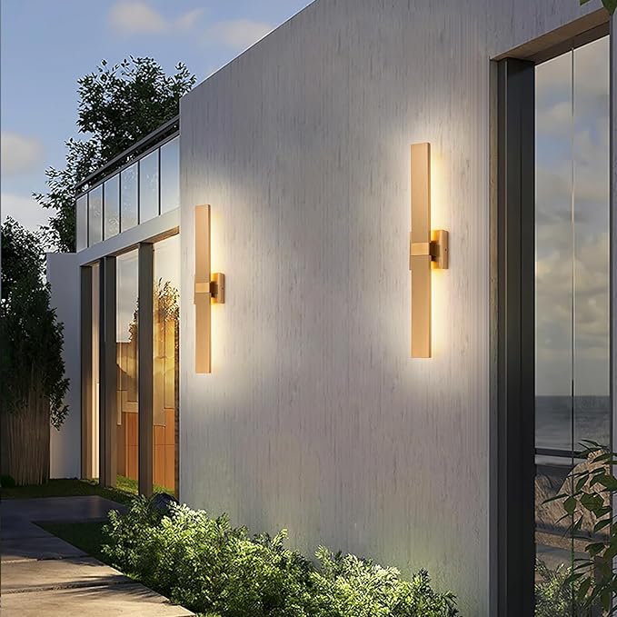 Modern LED Outdoor Wall Sconce 27.2" Gold Outdoor Wall Lights Exterior - Image 4