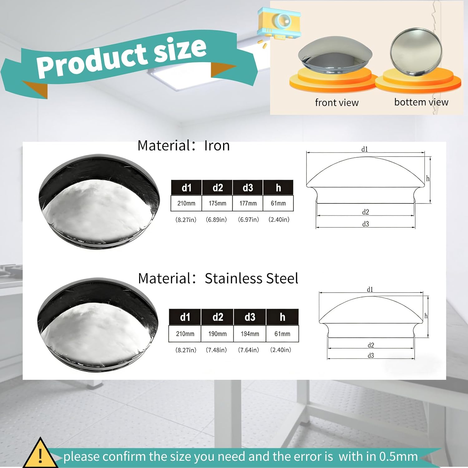 4Pcs Chrome Baby Moon Hub Caps for Classic Cars, Vintage Hot Rod, 7.64 in Stainless Steel Wheel Center Caps Replacement (7.64" Assembly Dimensions (4Pcs))