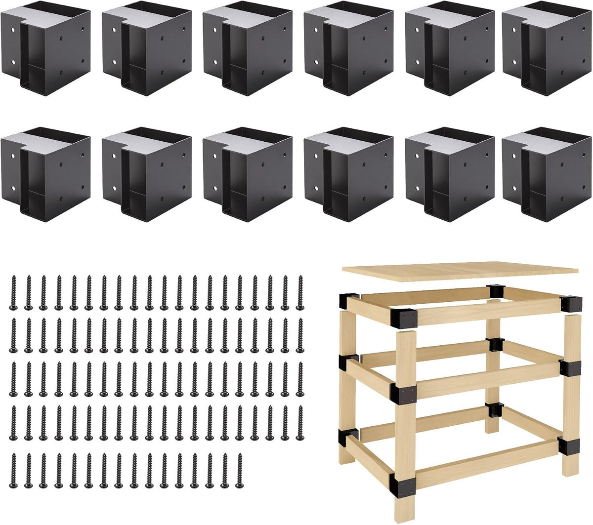 workbench brackets kit 12 pcs 3-way right angle, main product view