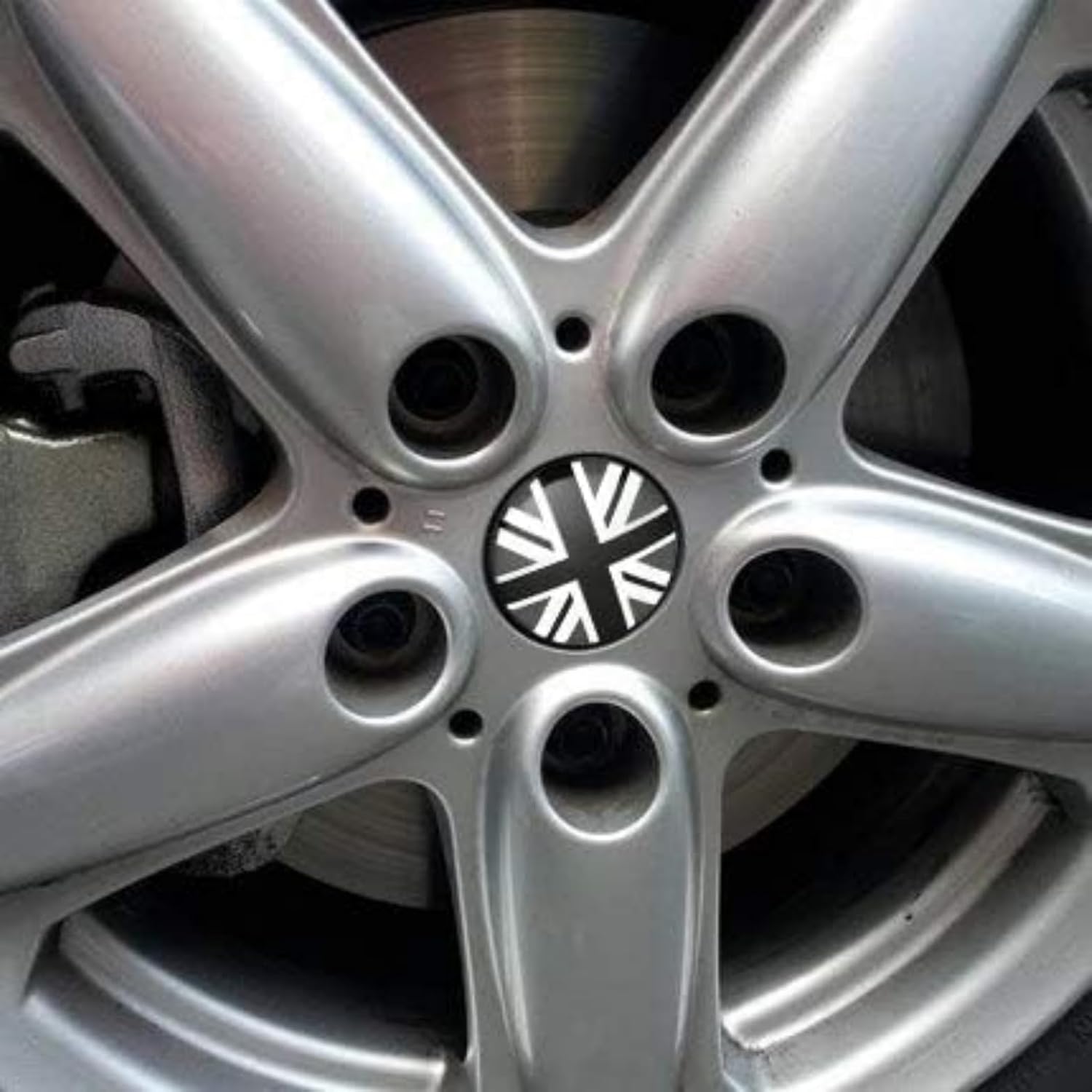 4PC Epoxy Car Styling Wheel Center Hub Caps Emblem Badge Replacement for MINI Cooper (Union Jack G)