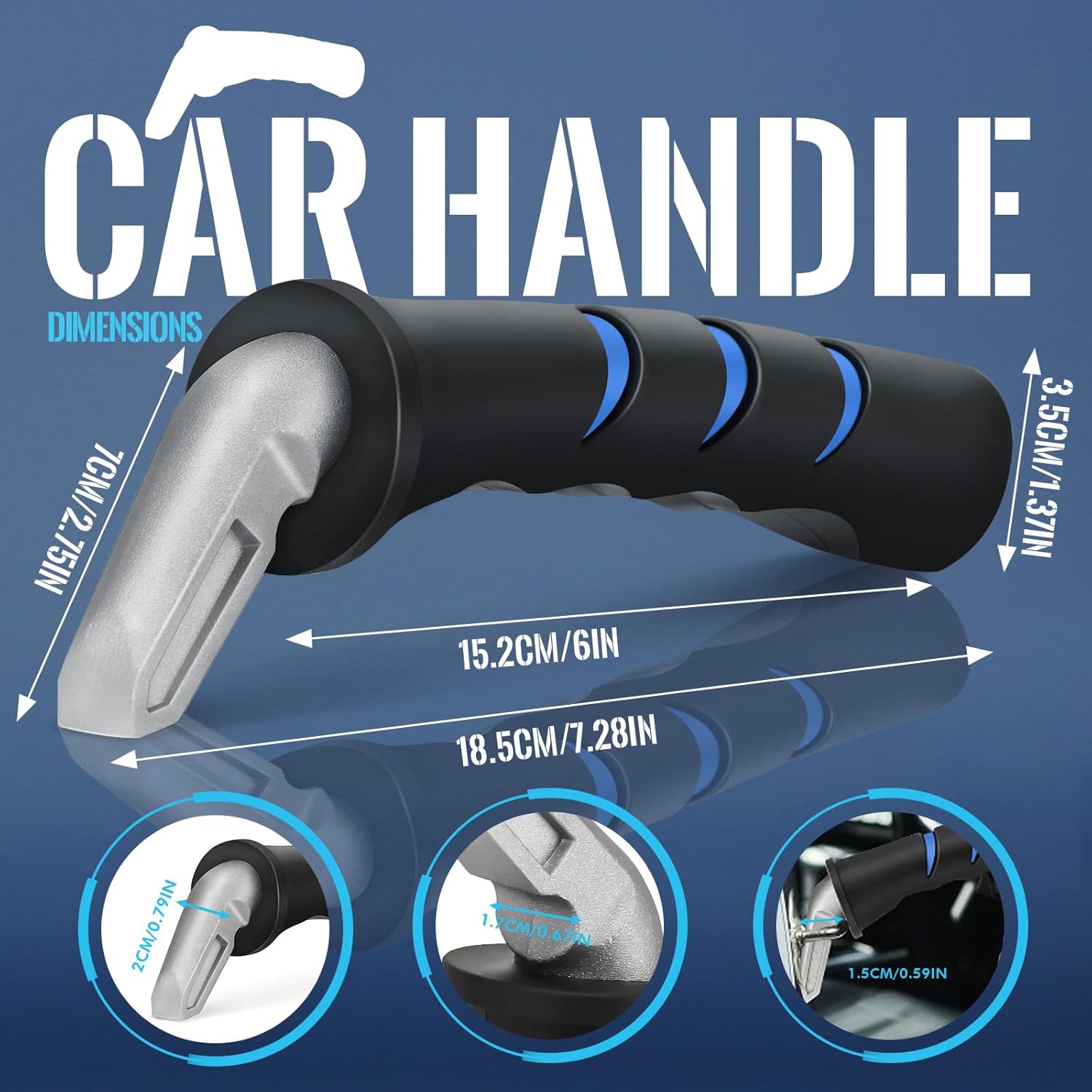 Car Door Handle for Elderly, Car Handle Assist with 400LB Capacity, Portable Support for High SUV, Truck, Van, Taxi, Non-Slip Ergonomic Grip for Anyone Needing Extra Stability