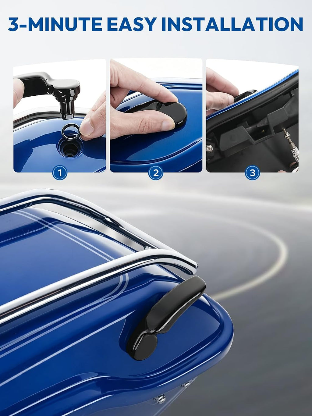 Saddlebag Latches Kit, Saddlebag Lifters Compatible for Harley Touring 2014-2024 Street Glide Electra Glide Road King with Hard Saddle Bag Latch Handle for Motorcycle, Black