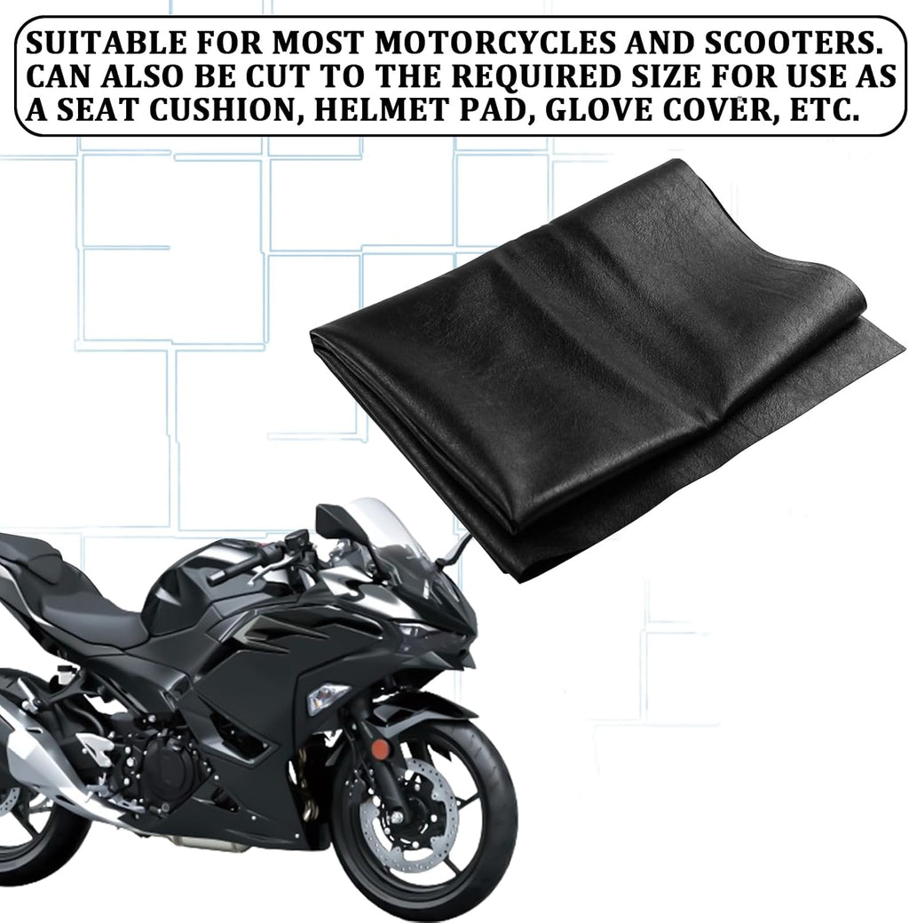 Motorcycle Seat Cover, 39.37" x 27.56" Flexible Replacement Seat Protector, Waterproof Sun-resistant Anti-slip PU Leather Seat Cover, Universal for Motorcycle Scooter ATV Electric Vehicle (Black)