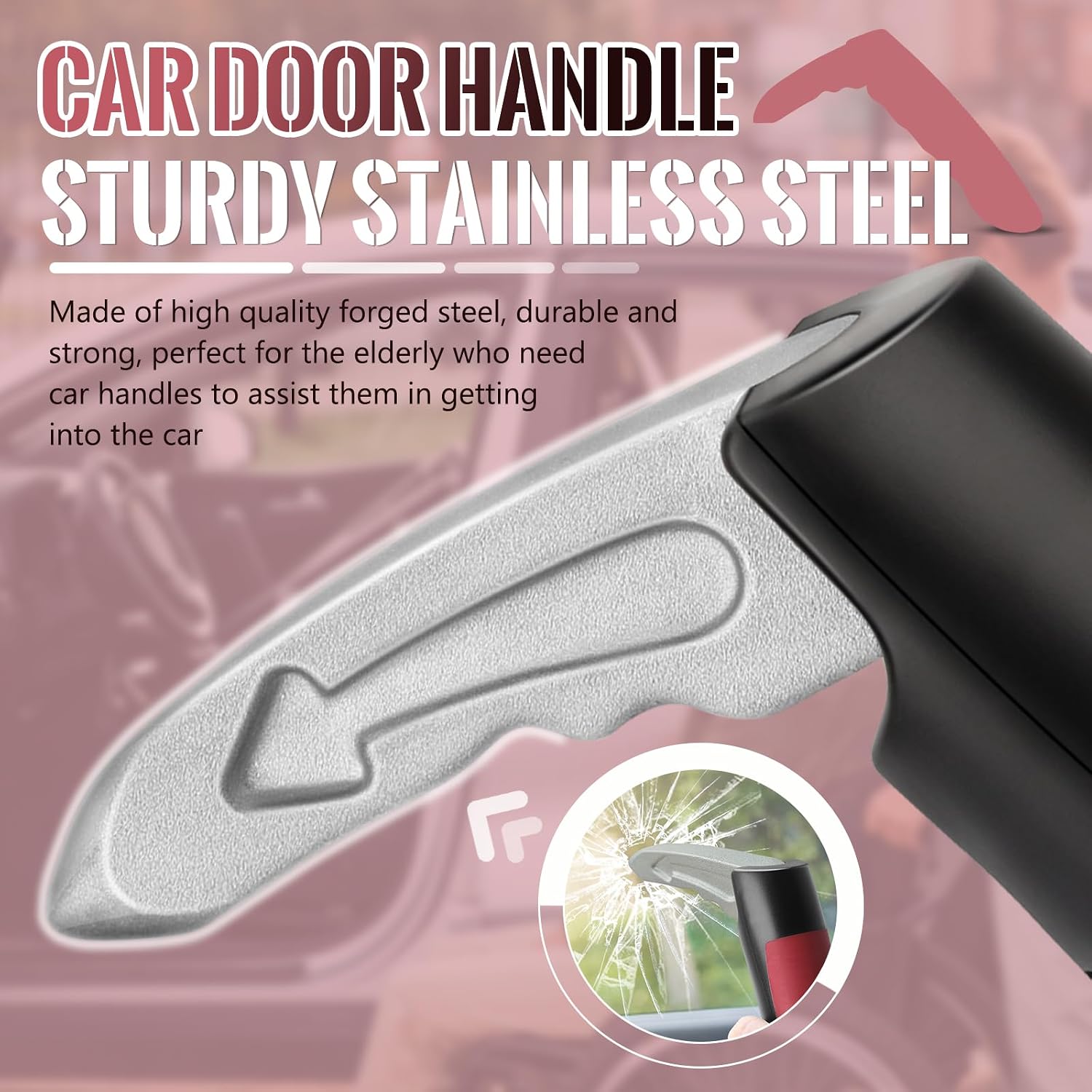 Car Door Handle for Elderly Car Handle Assist Support, Portable Auto Grab Handles for Handicap Seniors