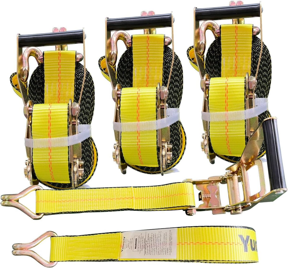 Ratchet Straps Heavy Duty 2" x 30' x 10000 lbs J Hook Tie Down Strap Ratcheting
