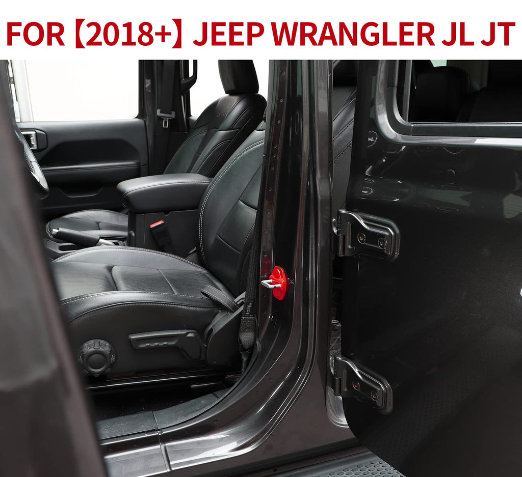 Voodonala for JL Door Lock Cover Buckle Decor Trim for 2018-2024 Jeep Wrangler JL JLU, for Jeep Gladiator JT 2020 2021, ABS Exterior Accessories, 6PAC,Red