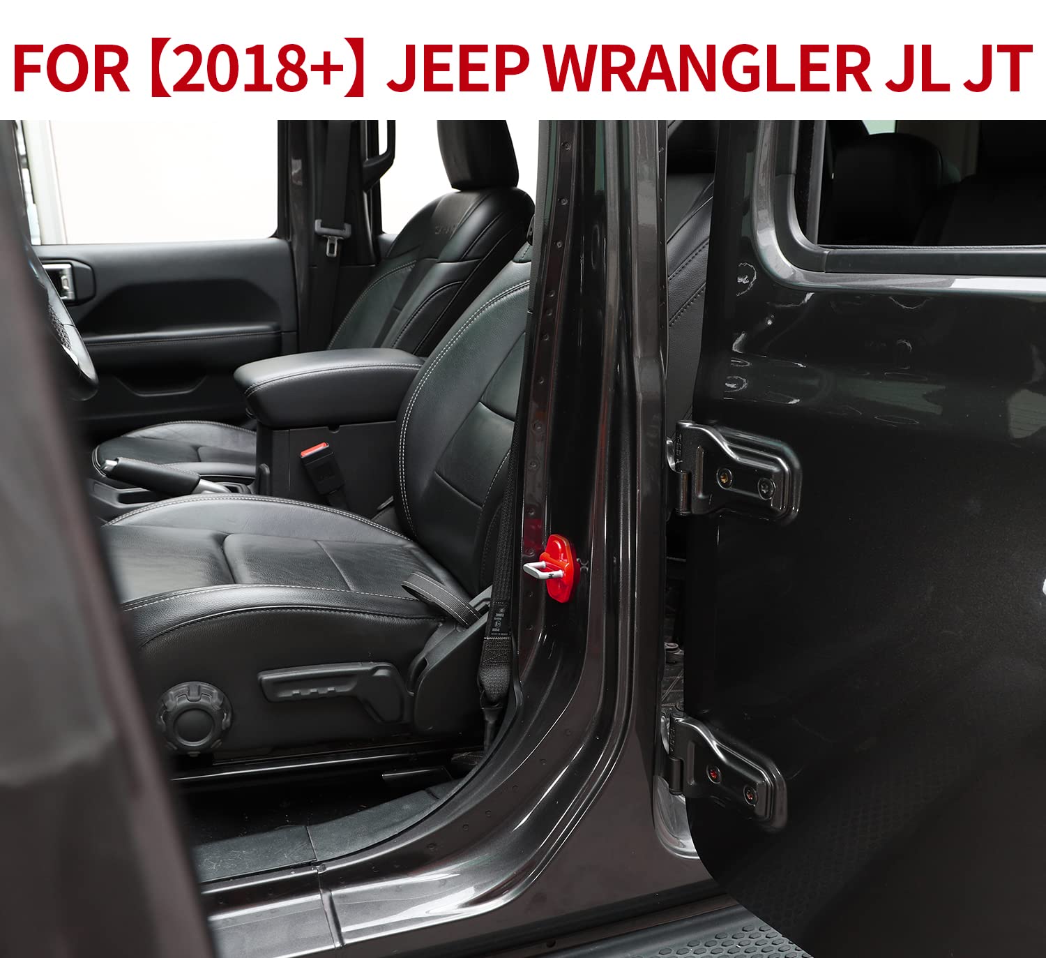Voodonala for JL Door Lock Cover Buckle Decor Trim for 2018-2024 Jeep Wrangler JL JLU, for Jeep Gladiator JT 2020 2021, ABS Exterior Accessories, 6PAC,Red