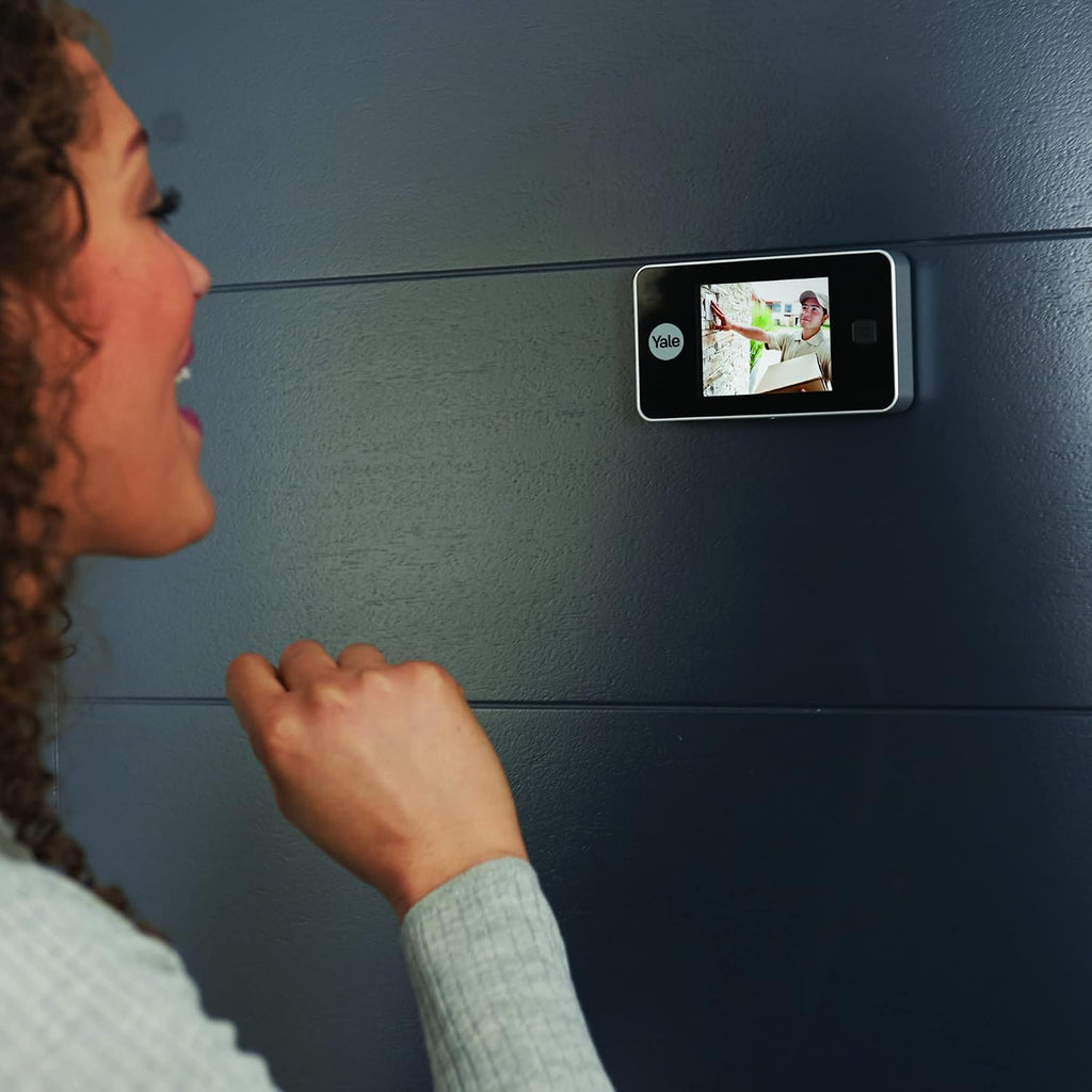 yale 45-0500-1432-00-5011 yy45 05235 digital door viewer, white showing dimensions